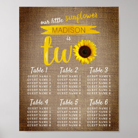 ひまわり2nd誕生日シーティングチャート ポスター (正面)