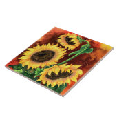 ひまわり3つ色彩の鮮やかのタイル タイル (側面)