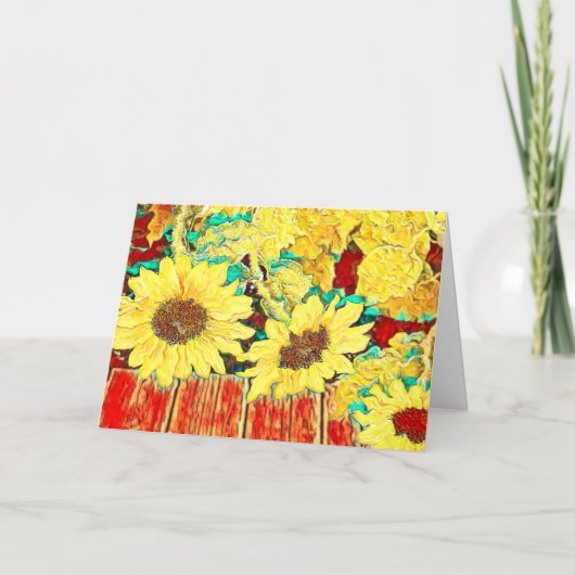 ひまわり3つ サンキューカード (正面)
