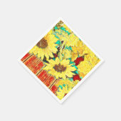 ひまわり3つ スタンダードカクテルナプキン (角)