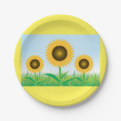 ひまわり3つ ペーパープレート (正面)