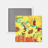 ひまわり3つ マグネット (正面/裏面)