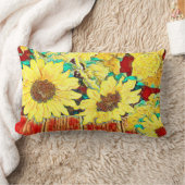 ひまわり3つ ランバークッション (ブランケット)