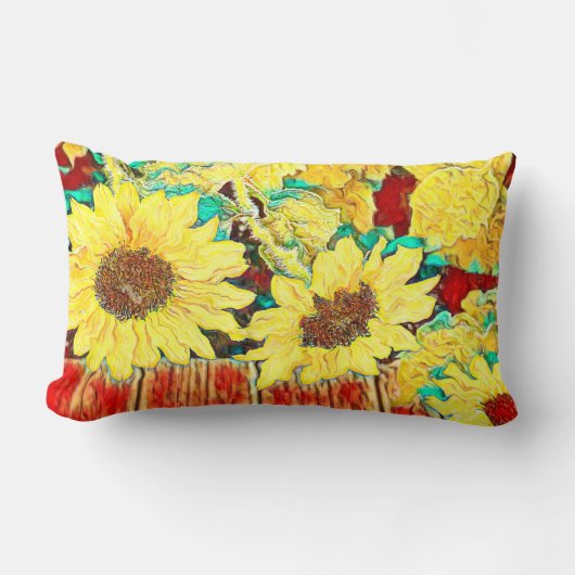 ひまわり3つ ランバークッション (正面)