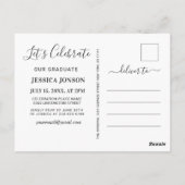 ひまわり3写真卒業パーティー招待状 ポストカード (裏面)