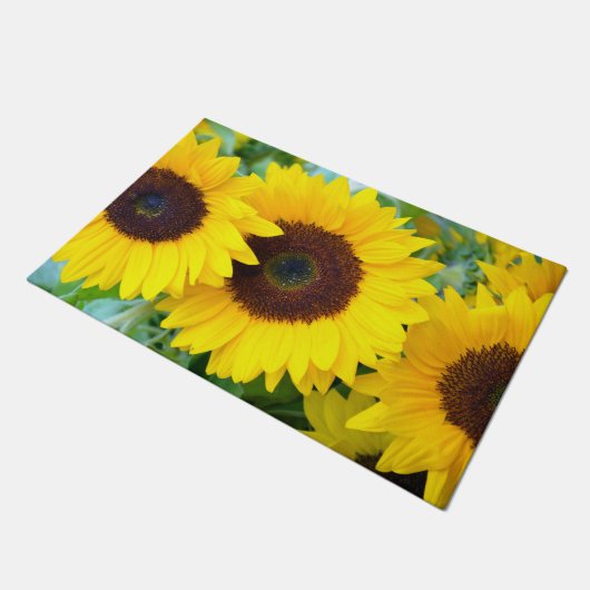 ひまわり3本 ドアマット (アングル)