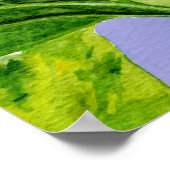 ひまわり3水彩画絵画画ポスタープリント ポスター (角)