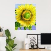ひまわり3水彩画絵画画ポスタープリント ポスター (ホームオフィス)