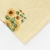 ひまわり30フォトコラージュパーソナライズされた フリースブランケット (角)