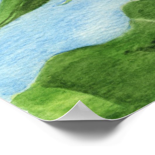 ひまわり4水彩画絵画画ポスタープリント ポスター (角)