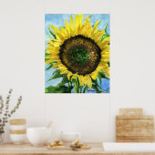 ひまわり4水彩画絵画画ポスタープリント ポスター (キッチン)