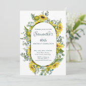 ひまわり40歳の誕生日 招待状 (スタンド正面)