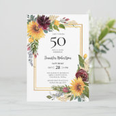 ひまわり50歳の誕生日 招待状 (スタンド正面)