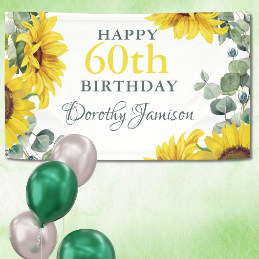 ひまわり60歳の誕生日パーティー 横断幕