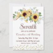 ひまわり7歳の誕生日 招待状 (正面)