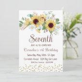 ひまわり7歳の誕生日 招待状 (スタンド正面)