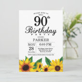 ひまわり90番誕生日招待状 招待状 (スタンド正面)