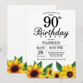 ひまわり90番誕生日招待状 招待状 (正面/裏面)
