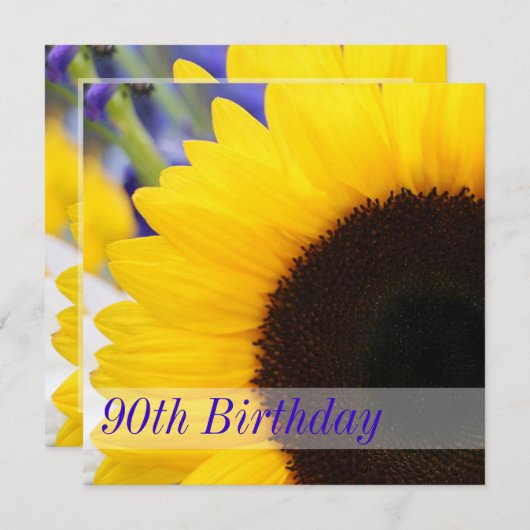 ひまわり90th誕生日パーティー 招待状 (正面/裏面)