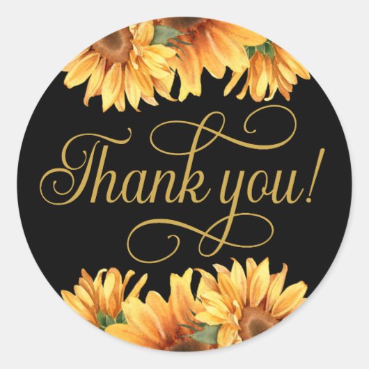 ひまわり ありがとう!ステッカー ラウンドシール (正面)