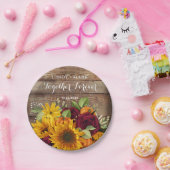 ひまわり、かぼちゃとバラウェディングパーティープレート ペーパープレート (パーティー)