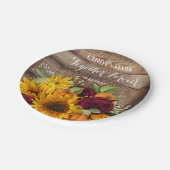 ひまわり、かぼちゃとバラウェディングパーティープレート ペーパープレート (アングル)