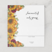 ひまわり、かぼちゃとバラ座席表 プレイスカード (外部開封)