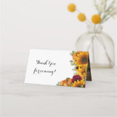 ひまわり、かぼちゃとバラ座席表 プレイスカード (裏面)