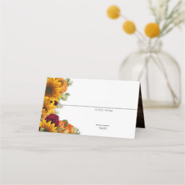 ひまわり、かぼちゃとバラ座席表 プレイスカード