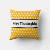 ひまわり&かぼちゃ白いドット感謝祭 クッション (裏面)