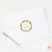 ひまわり かぼちゃ リース 秋の結婚式 ラウンドシール (封筒)