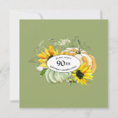 ひまわり かぼちゃ 秋 90歳の誕生日 招待状 (裏面)