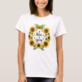 ひまわり くも ハチ you かわいい トレンディーな励まし tシャツ (正面)