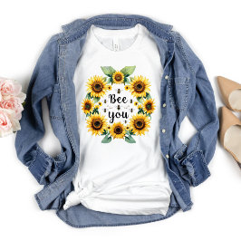 ひまわり くも ハチ you かわいい トレンディーな励まし tシャツ