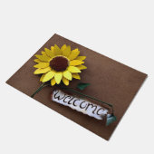 ひまわり「ようこそ」サイン ドアマット (アングル)