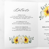 ひまわり アイボリー ピオニー フラワー ユーカリ ウェディング    三つ折り案内状 (内部最初)