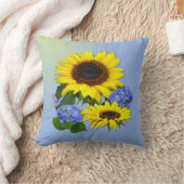 ひまわり&アジサイ クッション (ブランケット)
