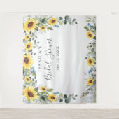 ひまわり イucalyptus ウェディングシャワー フォト 背景 タペストリー (正面)