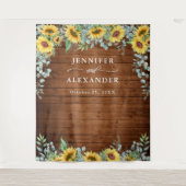 ひまわり イucalyptus ウェディング フォトブース 背景 タペストリー (正面)