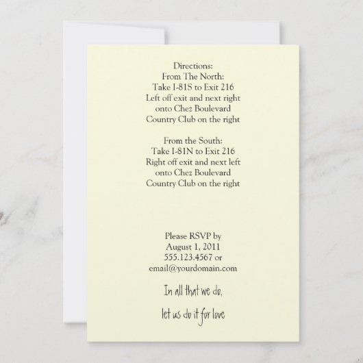 ひまわり ウェディングアフターパーティ 招待状 (裏面)