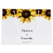 ひまわり ウェディング イエロー ホワイト ラージペーパーバッグ (裏面)