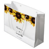 ひまわり ウェディング イエロー ホワイト ラージペーパーバッグ (正面アングル)