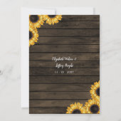 ひまわり ウェディング ストリング ライト バーン ウッド 招待状 (裏面)