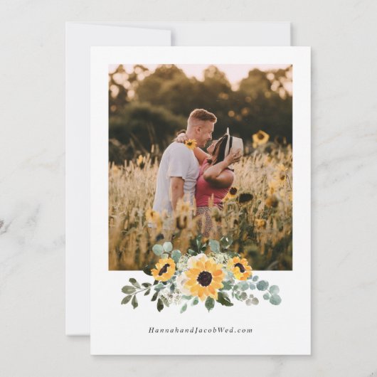 ひまわり ウェディング セーブザデート (裏面)