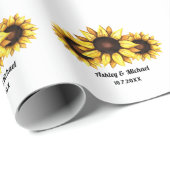 ひまわり ウェディング フローラル イエロー ホワイト ラッピングペーパー (ロールコーナー)