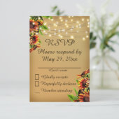 ひまわり ウェディング 返信カード 案内状 (スタンド正面)