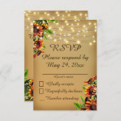 ひまわり ウェディング 返信カード 案内状 (正面/裏面)