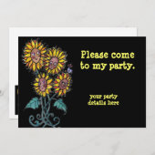 ひまわり ウクライナの民俗芸術 招待状 (正面/裏面)
