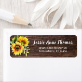 ひまわり&ウッド差出人住所ラベル ラベル (インサイチュ)