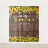 ひまわり ウッド ブライダルシャワー フォトブース 背景 タペストリー (正面)